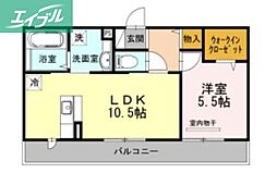 DearCourtT・K 1LDKの間取図画像
