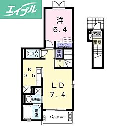 グランツ 1LDKの間取図画像