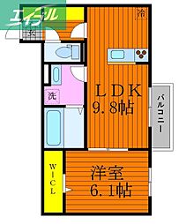 グランソレイユ 1LDKの間取図画像