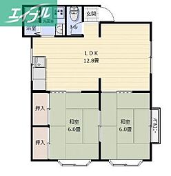 コーポアーベント 2LDKの間取図画像