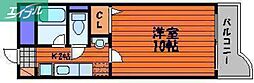 ベンハウス今 1Kの間取図画像