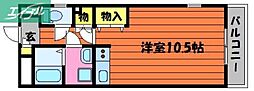 ライオンズマンション岡山医大南 1Kの間取図画像