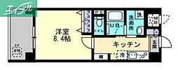 フォレシス下中野 1Kの間取図画像