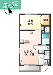 ララベルズ26 1LDKの間取図画像