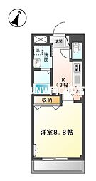 ソレアード 1Kの間取図画像