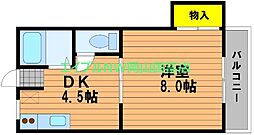 リバーサイドクラタ 1DKの間取図画像