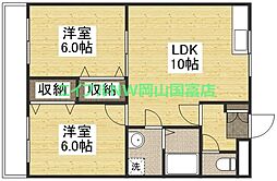 石井マンション 2LDKの間取図画像