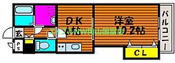 プレステージ高島 1DKの間取図画像
