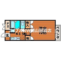 YSハイツ21原尾島 1Kの間取図画像