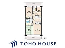 コスモ津田沼ロイヤルコート 3LDKの間取図画像
