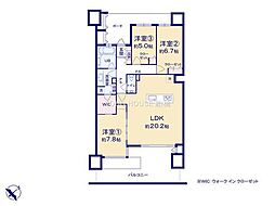 サンライトウイング 3LDKの間取図画像