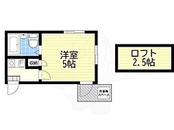 シティーパーク武蔵小金井 1Kの間取図画像