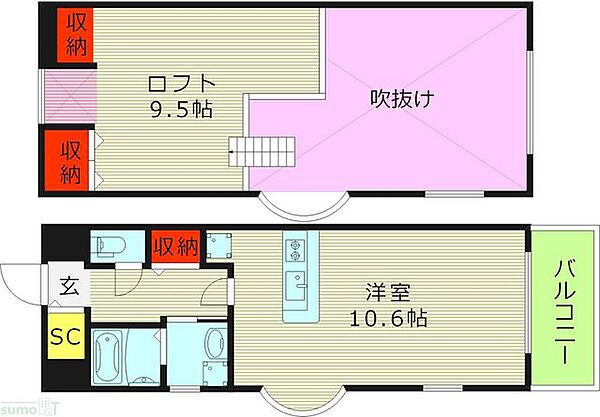 大阪府大阪市東成区深江北２丁目(賃貸マンション1SK・7階・48.91㎡)の写真 その2