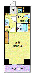 Access湘南平塚 7階1Kの間取り