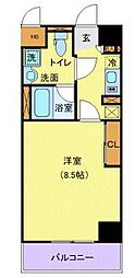 Access湘南平塚 14階1Kの間取り