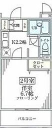 エクセレントアフィー横浜橋 4階1Kの間取り