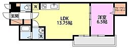 ミリアビタ夏見 1LDKの間取図画像