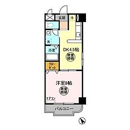 ジョイキャッスル 1DKの間取図画像