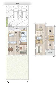 間取り:18帖のゆとりあるLDK!家族との時間を身近に感じられる間取りです◎ 間取り:18帖のゆとりあるLDK!家族との時間を身近に感じられる間取りです◎