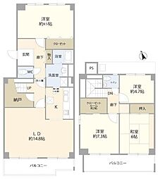 シーアイハイツ和光B棟 4SLDKの間取図画像