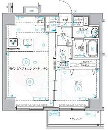 ベルシードα押上イースト 5階1LDKの間取り