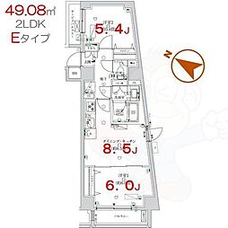 K-COURT押上 4階2DKの間取り