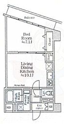 墨田区京島2丁目マンション 1LDKの間取図画像