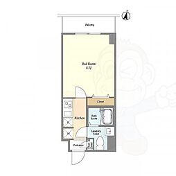 アルファコート青砥3 1階1Kの間取り