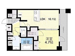 S-RESIDENCEOshiageSouth 1LDKの間取図画像