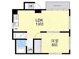 ハイブリッジA 1LDKの間取図画像