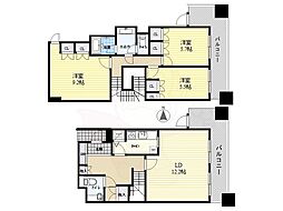 リバーサイド隅田セントラルタワー 3LDKの間取図画像