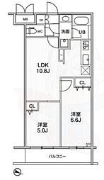 LIME RESIDENCE HIKIFUNE 2LDKの間取図画像