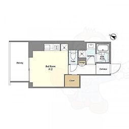 SEASONFLATS蔵前清住通り ワンルームの間取図画像