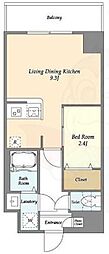 アルファコート曳舟 1LDKの間取図画像