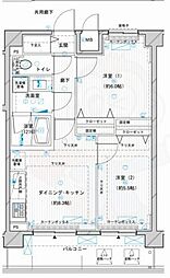 メインステージ押上4 2DKの間取図画像