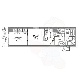 GRANPASEO本所吾妻橋 1LDKの間取図画像