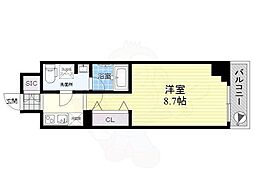 アンベリール亀戸パーク 1Kの間取図画像