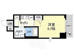 CASSIA押上 1Kの間取図画像