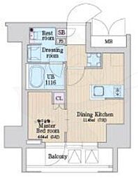 ラクレイス曳舟 1DKの間取図画像