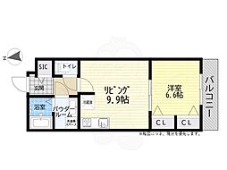 ジェノヴィア亀戸水神スカイガーデン 1LDKの間取図画像