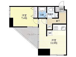 サウンドおしあげ 1LDKの間取図画像