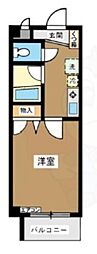 カーサ松原 1Kの間取図画像