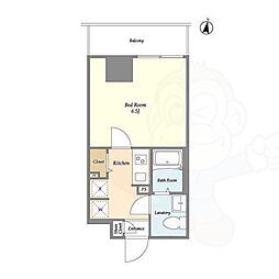 アルファコート立石3 1Kの間取図画像