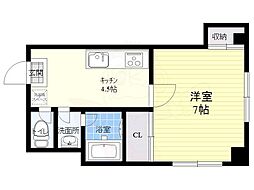 サンロイヤル 1DKの間取図画像