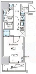 パークアクシス押上サウス 1Kの間取図画像