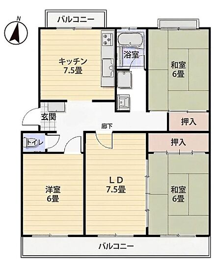 3LDK 間取り