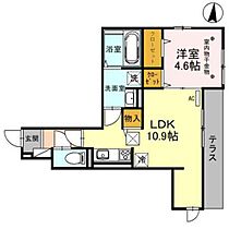 Ｄ－ＲＯＯＭ羅漢町 102 ｜ 群馬県高崎市羅漢町（賃貸アパート1LDK・1階・40.48㎡） その2