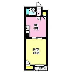 クオリティハイツ北村 1DKの間取図画像