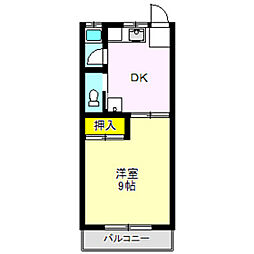 ヴィラ花みずき1 1DKの間取図画像