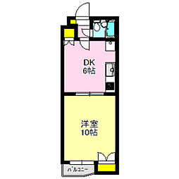 クオリティハイツ北村 1DKの間取図画像